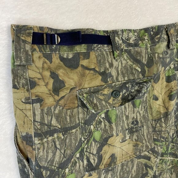 No Trace Camo Pants Mossy Oak Woodland Adjustable Belt Hunting Baggy 3X 46X36 - Picture 6 of 10